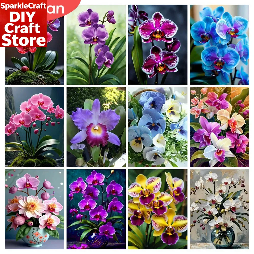 unframe  5D Diamond Mosaic Orc - Orchid Phalaenopsis 评论和价格