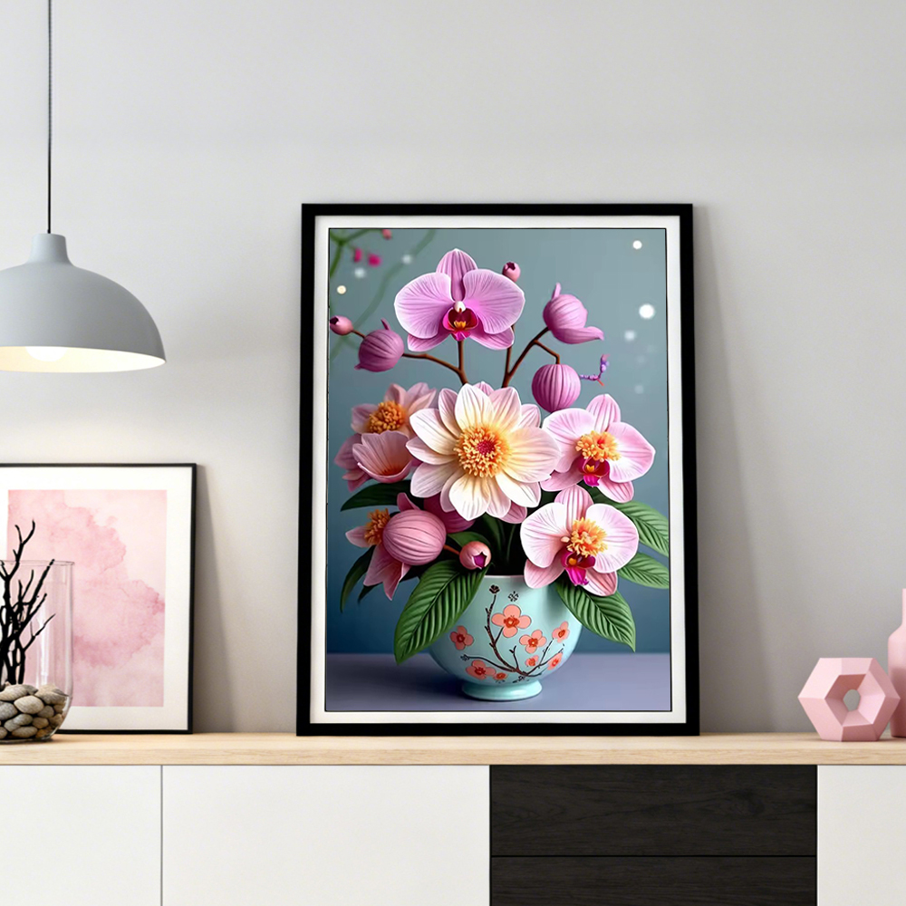 unframe  5D Diamond Mosaic Orc - Orchid Phalaenopsis 评论和价格