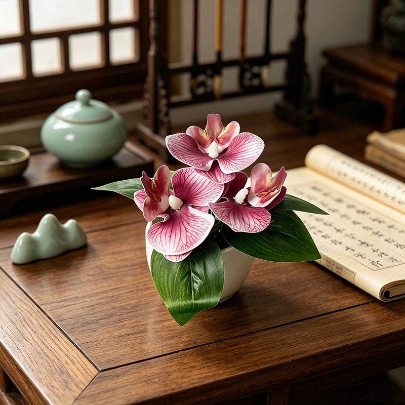 3-head simulated butterfly orc - Orchid Phalaenopsis 评论和价格