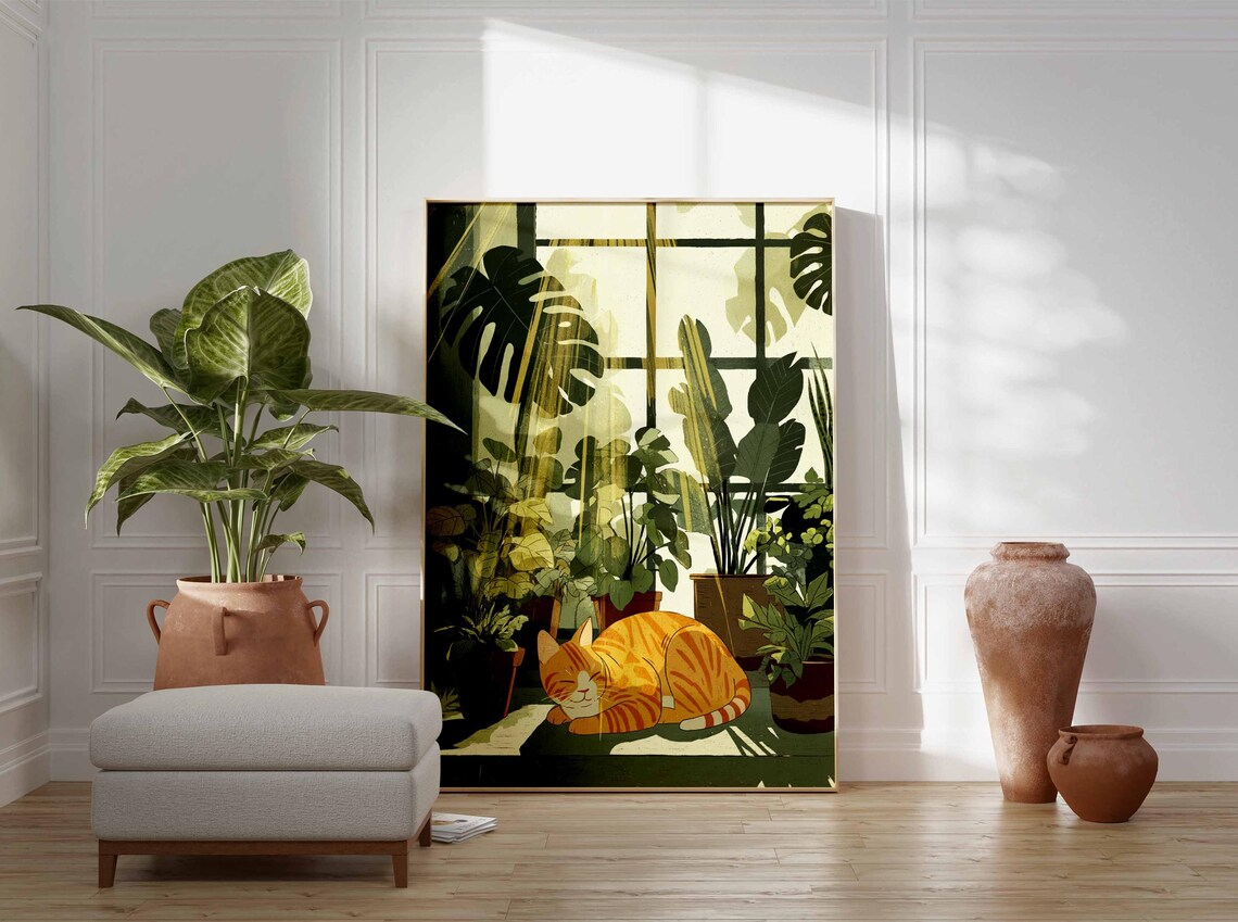 Sunlit Plant Window Cat Wall A - Plant Parent Day 评论和价格