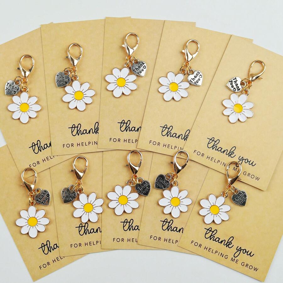 Enamel Daisy Keychains With Th - Plant Parental 评论和价格