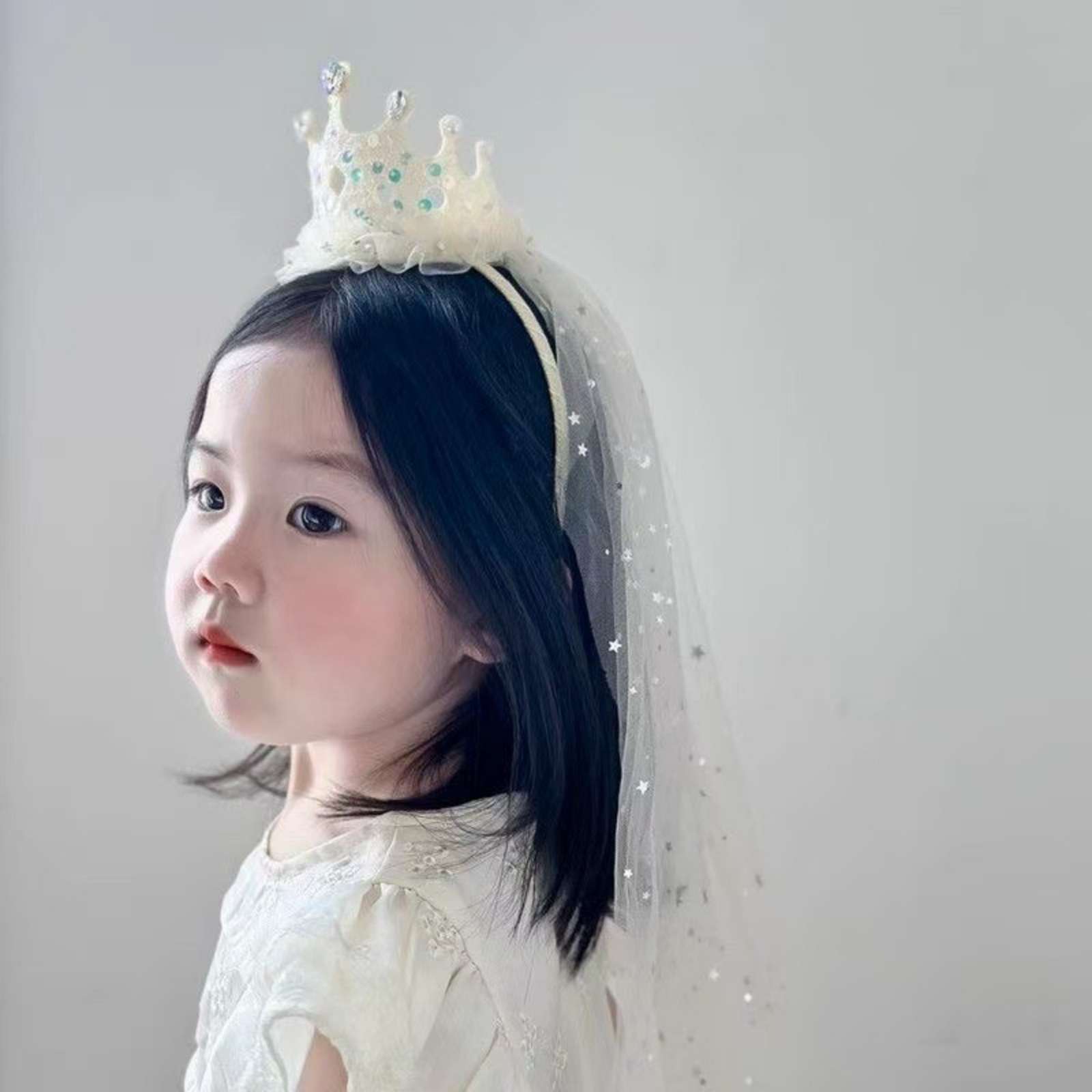 1PC Princess Crown Veil Headba - Philodendron Pink Princess 评论和价格